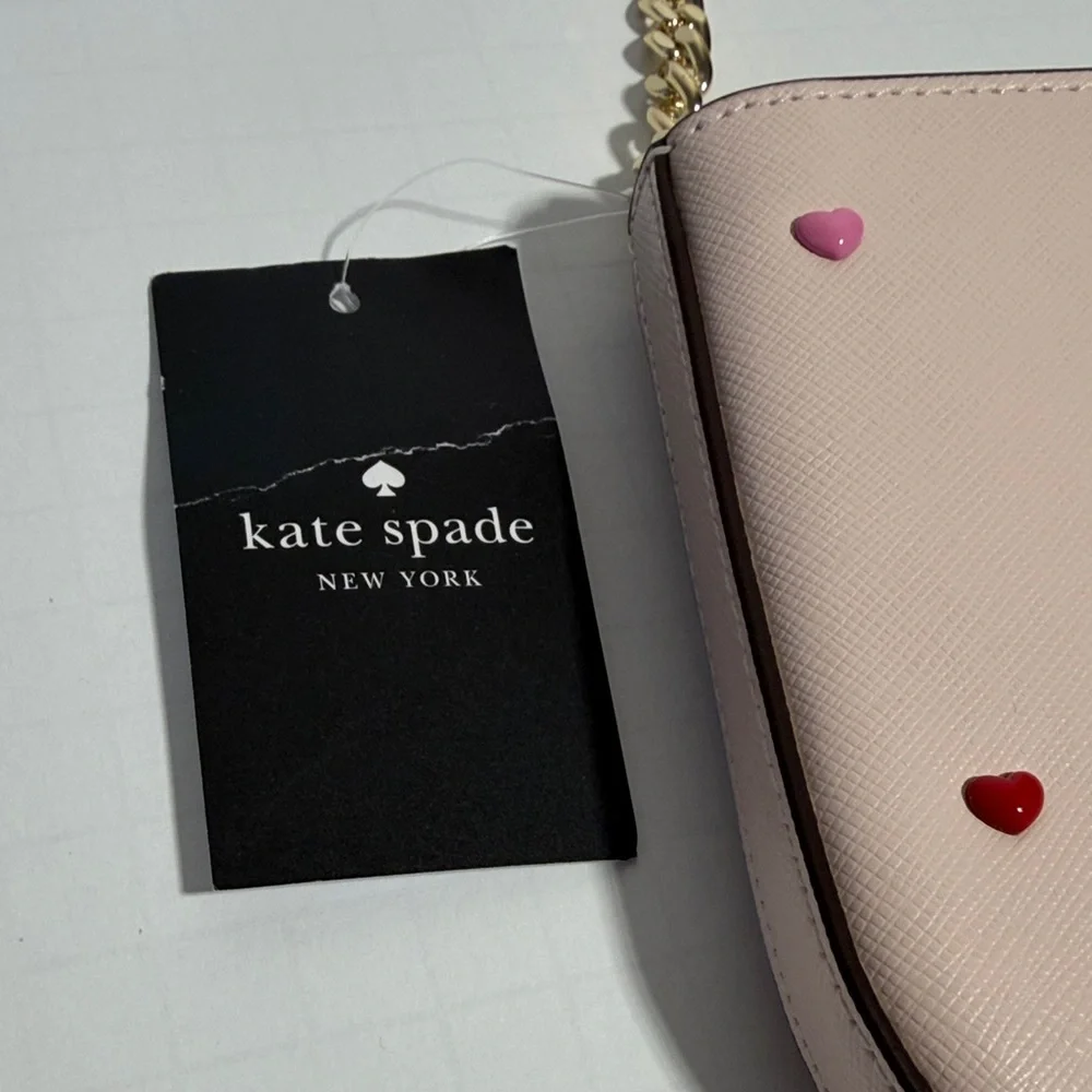 Kate Spade Madison Valentine Blush Pink and Red Heart Shoulder Bag - Picture 2 of 12